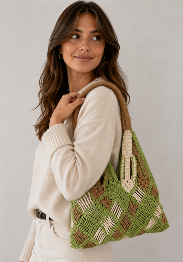 BOLSO CROCHET MULTI VERDE