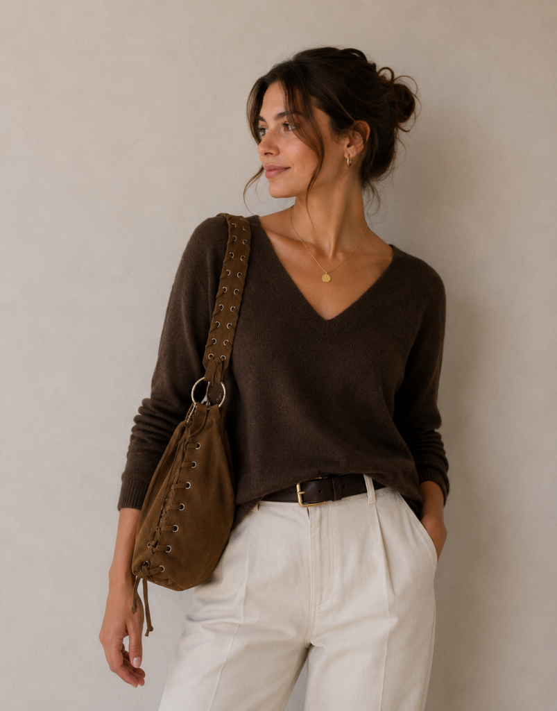 Bolso Piel Serraje Pespuntes — foto 1