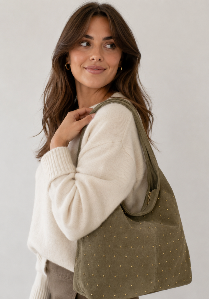 Bolso Hombro Serraje Taupe — foto 1