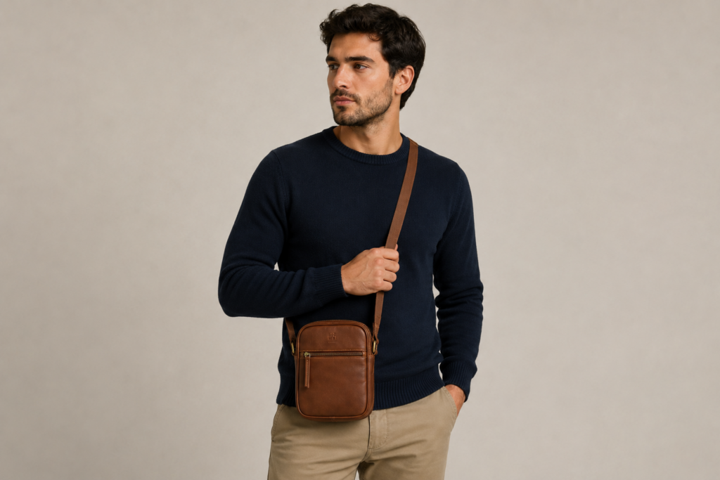 Bandolera MARRÓN piel — foto 1