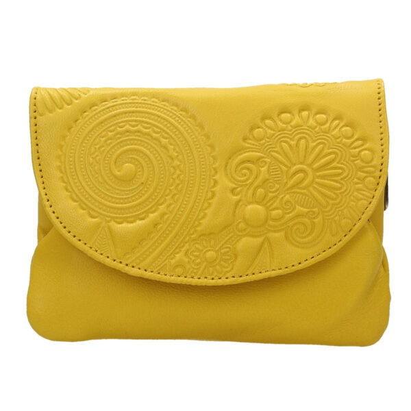 MONEDERO PIEL AMARILLO
