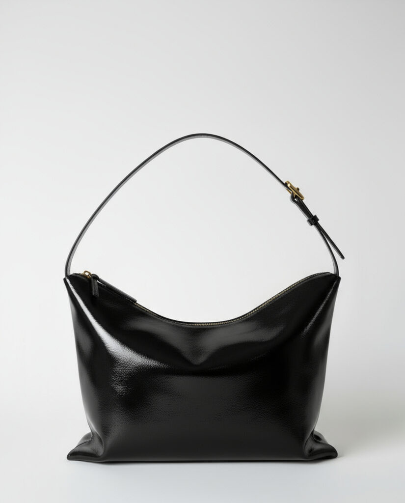 Bolso de hombro de charol negro — foto 2