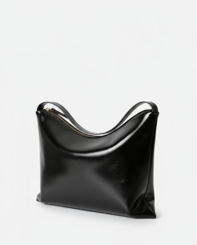 Bolso de hombro de charol negro — foto 3