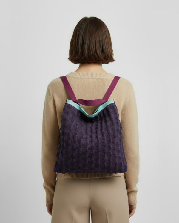 Mochila de punto 3D con doble asa morado
