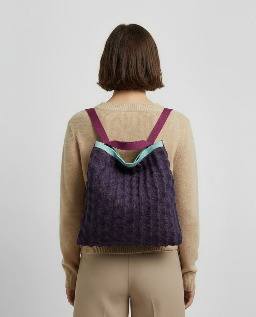 Mochila de punto 3D con doble asa morado — foto 1