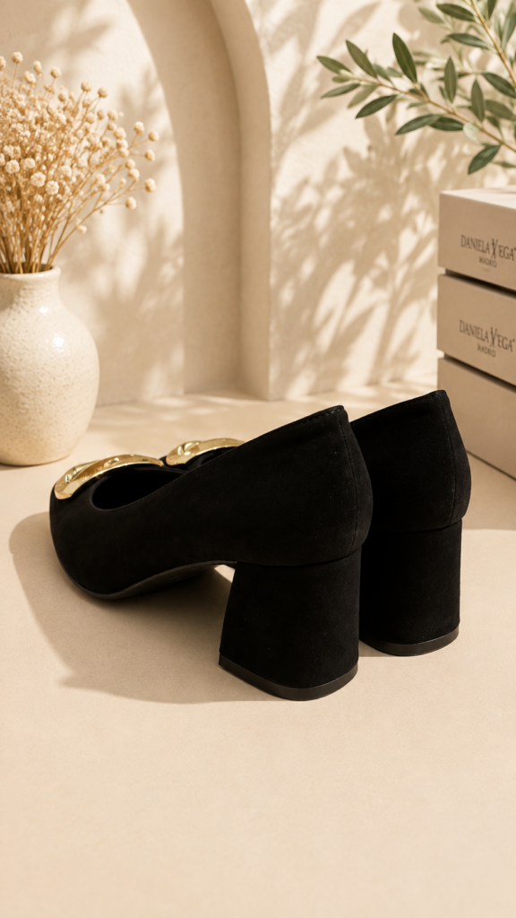 Zapato salón ante negro — foto 4