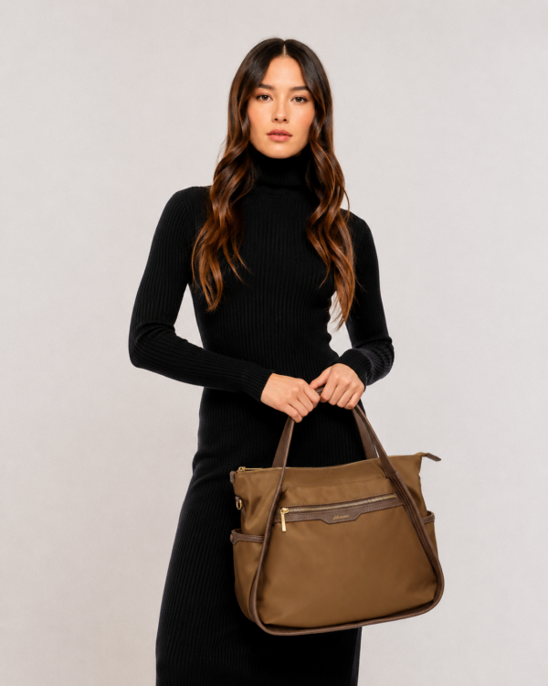 Bolso shopper camel