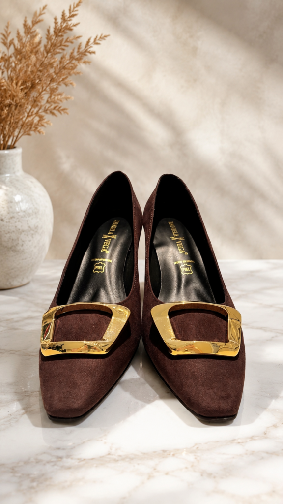 Zapato salón ante marrón — foto 2