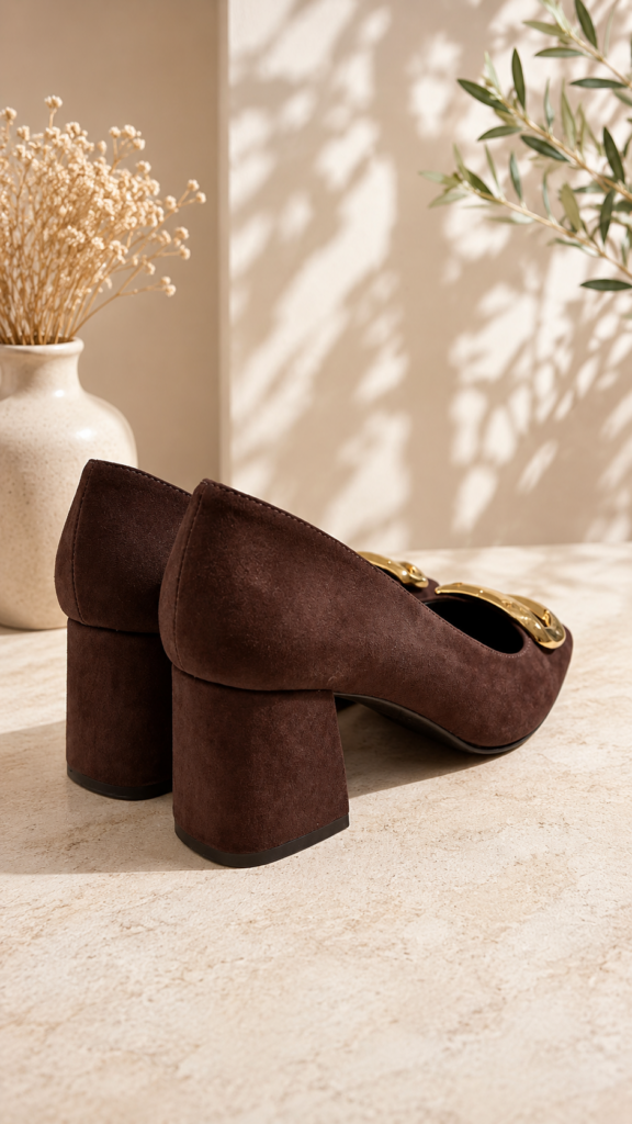 Zapato salón ante marrón — foto 4
