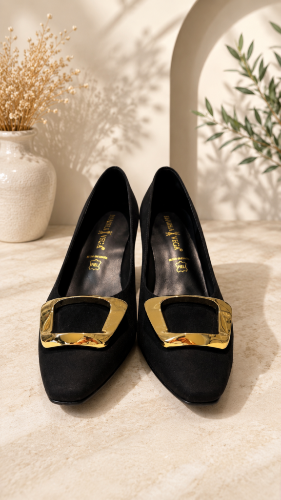 Zapato salón ante negro — foto 2