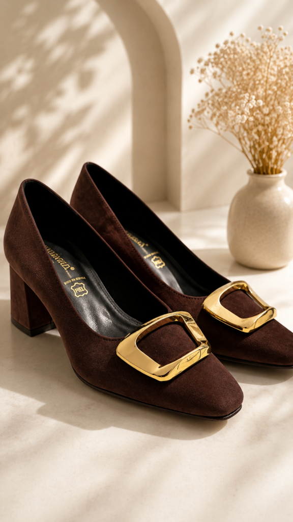 Zapato salón ante marrón — foto 3