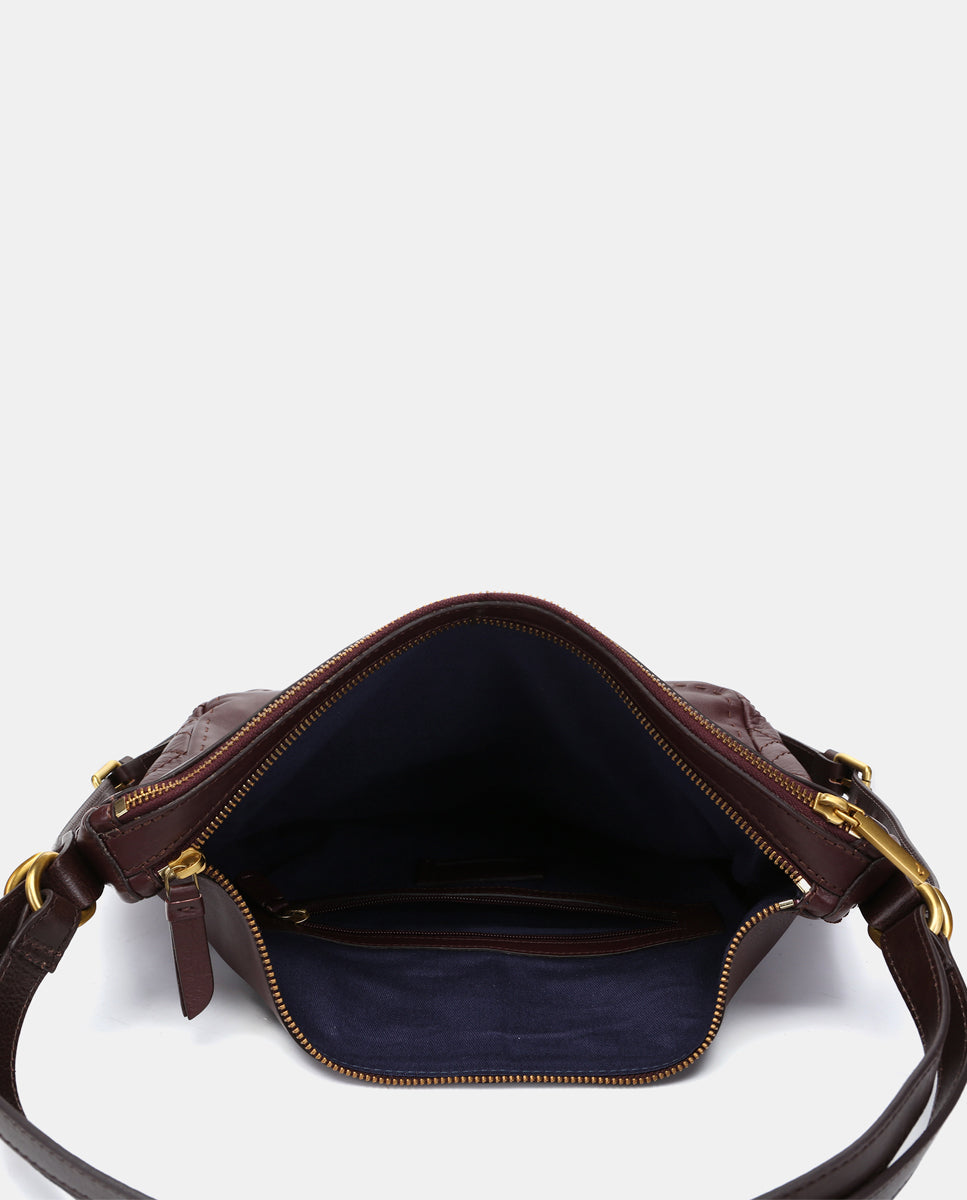 Bolso multifucional en piel burdeos - Imagen 6