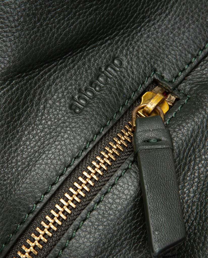 Bolso de hombro en piel y serraje verde — foto 6