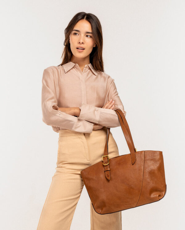 Bolso shopper piel cuero