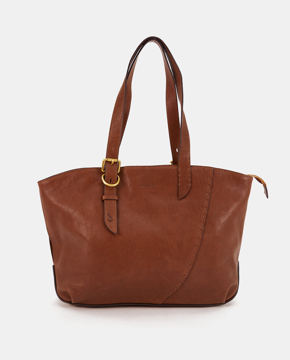 Bolso shopper piel cuero - Imagen 3