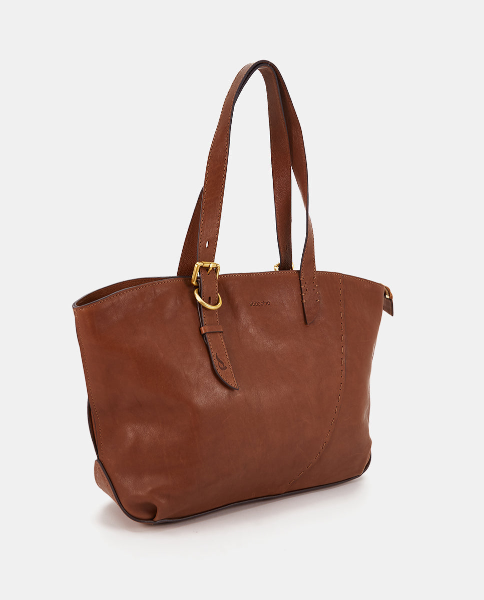 Bolso shopper piel cuero - Imagen 5