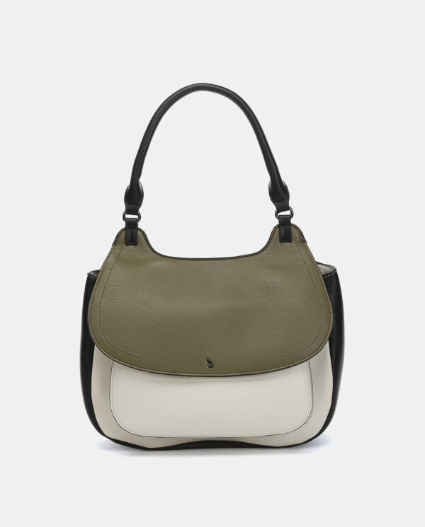Bolso de hombro en materiales reciclados verde