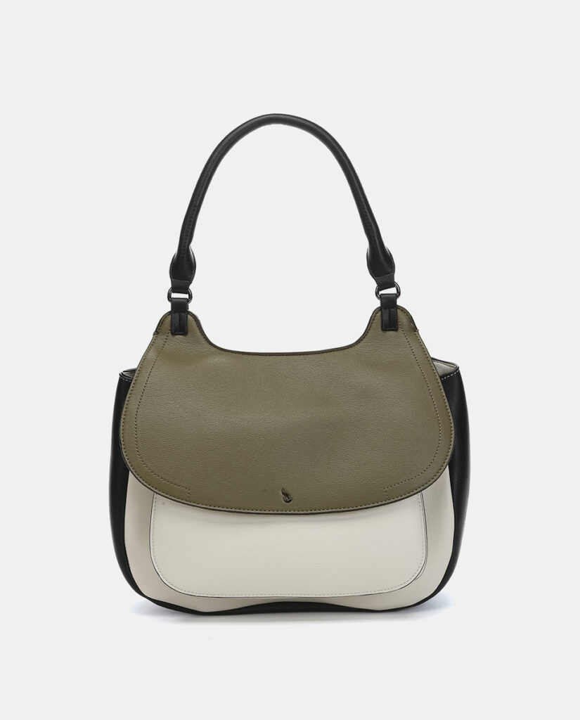 Bolso de hombro en materiales reciclados verde — foto 1