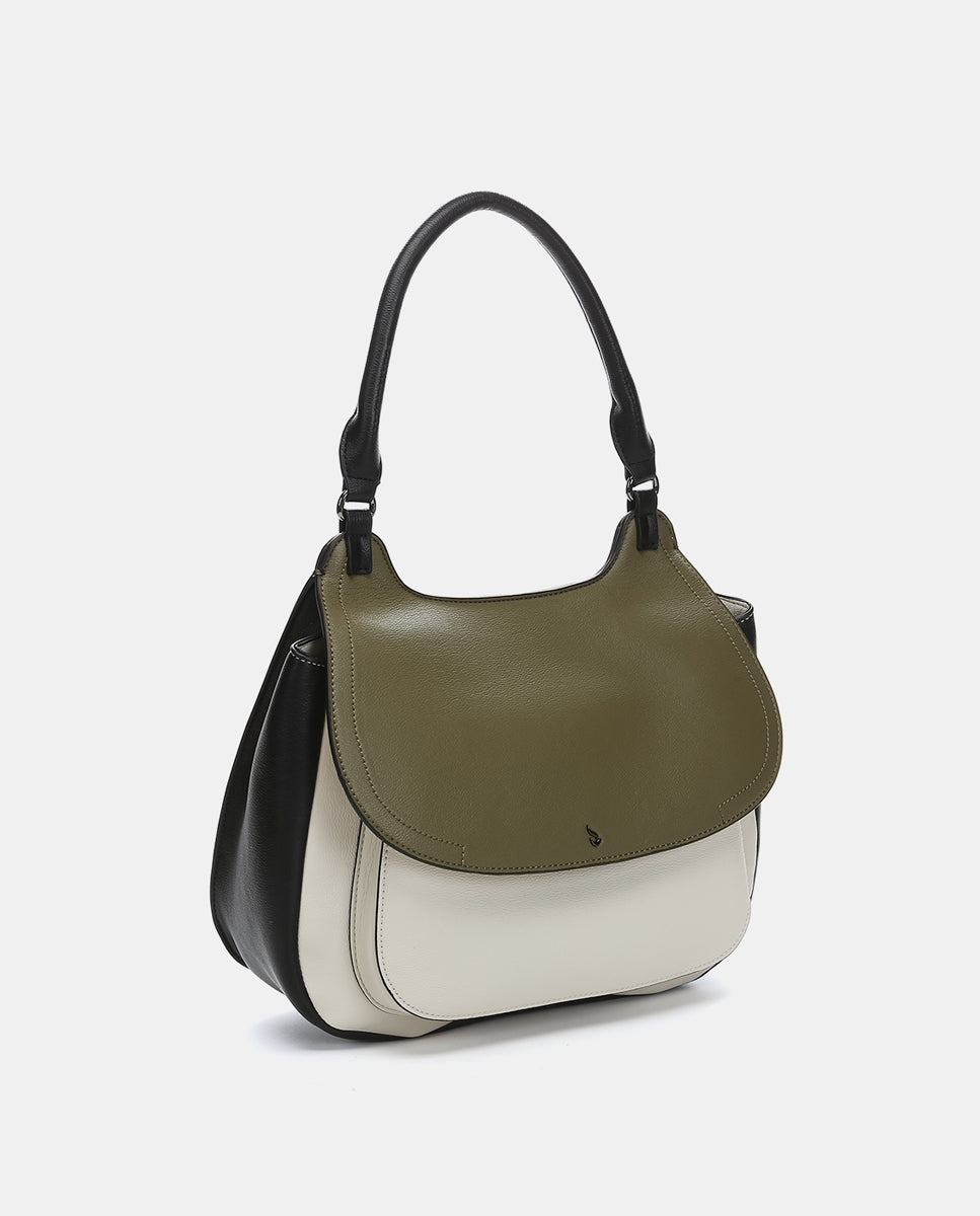 Bolso de hombro en materiales reciclados verde - Imagen 3