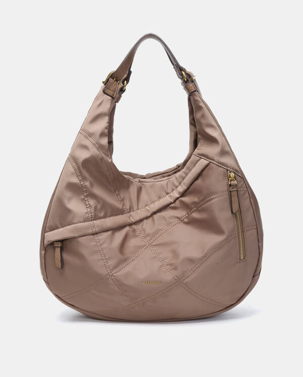 Bolso de hombro en materiales reciclados camel