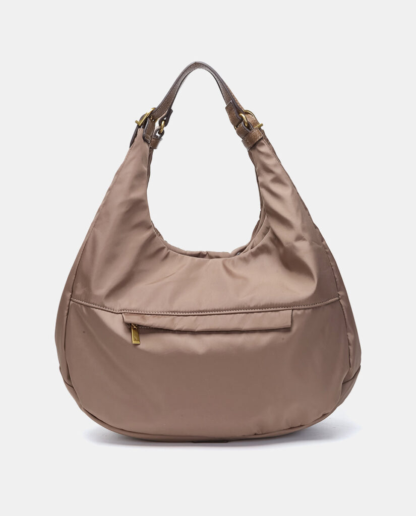 Bolso de hombro en materiales reciclados camel — foto 3