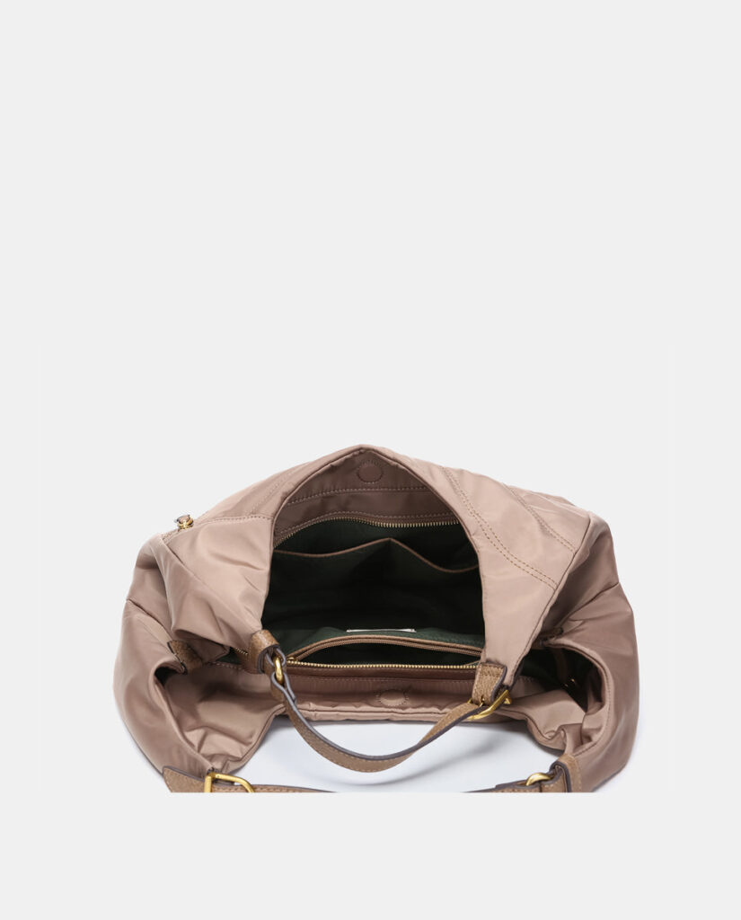 Bolso de hombro en materiales reciclados camel — foto 5