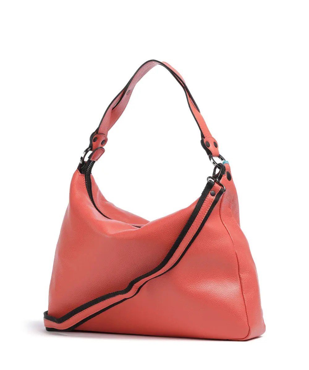 Bolso de cubo Delos Calliope de piel de becerro granulada color CARMESÍ - Imagen 2
