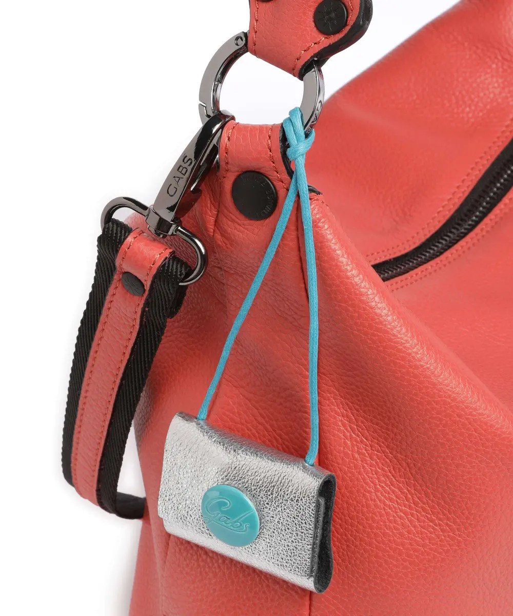 Bolso de cubo Delos Calliope de piel de becerro granulada color CARMESÍ - Imagen 3