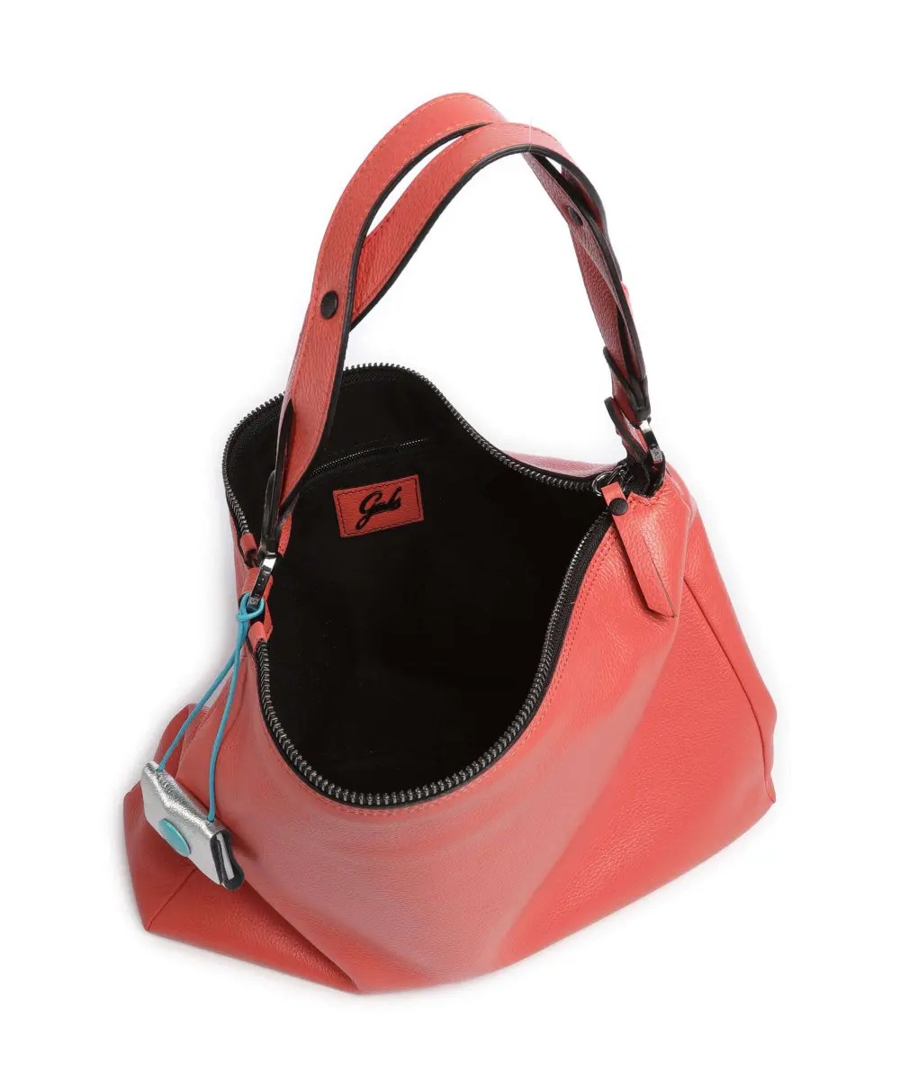 Bolso de cubo Delos Calliope de piel de becerro granulada color CARMESÍ - Imagen 4