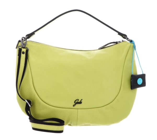 Bolso de hombro en piel de becerro granulada- LIMÓN