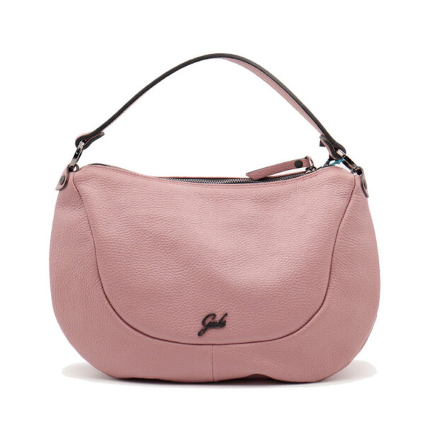 Bolso al hombro MARTY en piel martillada- ROSA