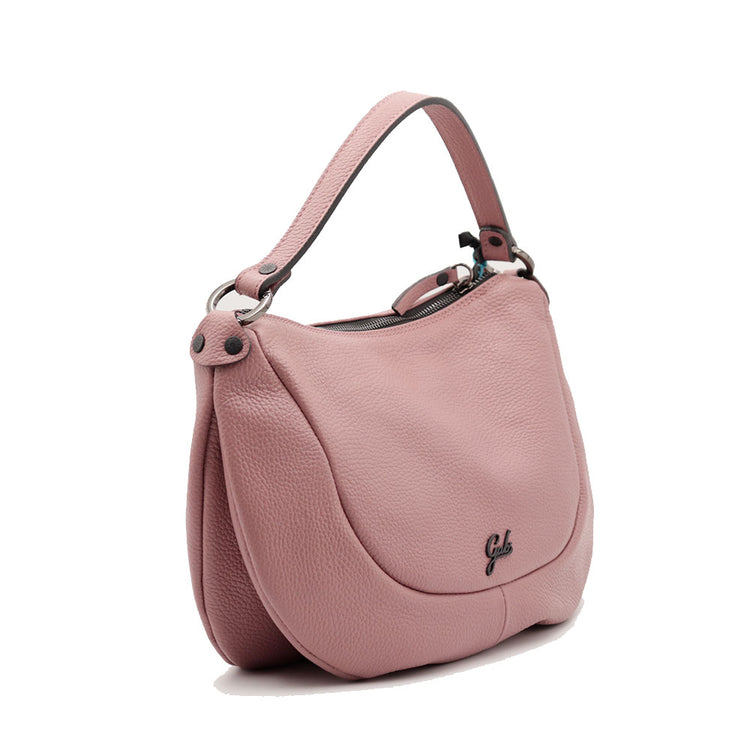 Bolso al hombro MARTY en piel martillada- ROSA - Imagen 3