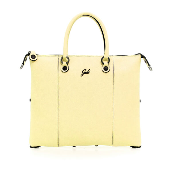 Bolso de compras convertible "G3 PLUS"T.M en piel de becerro granulada- AMARILLO