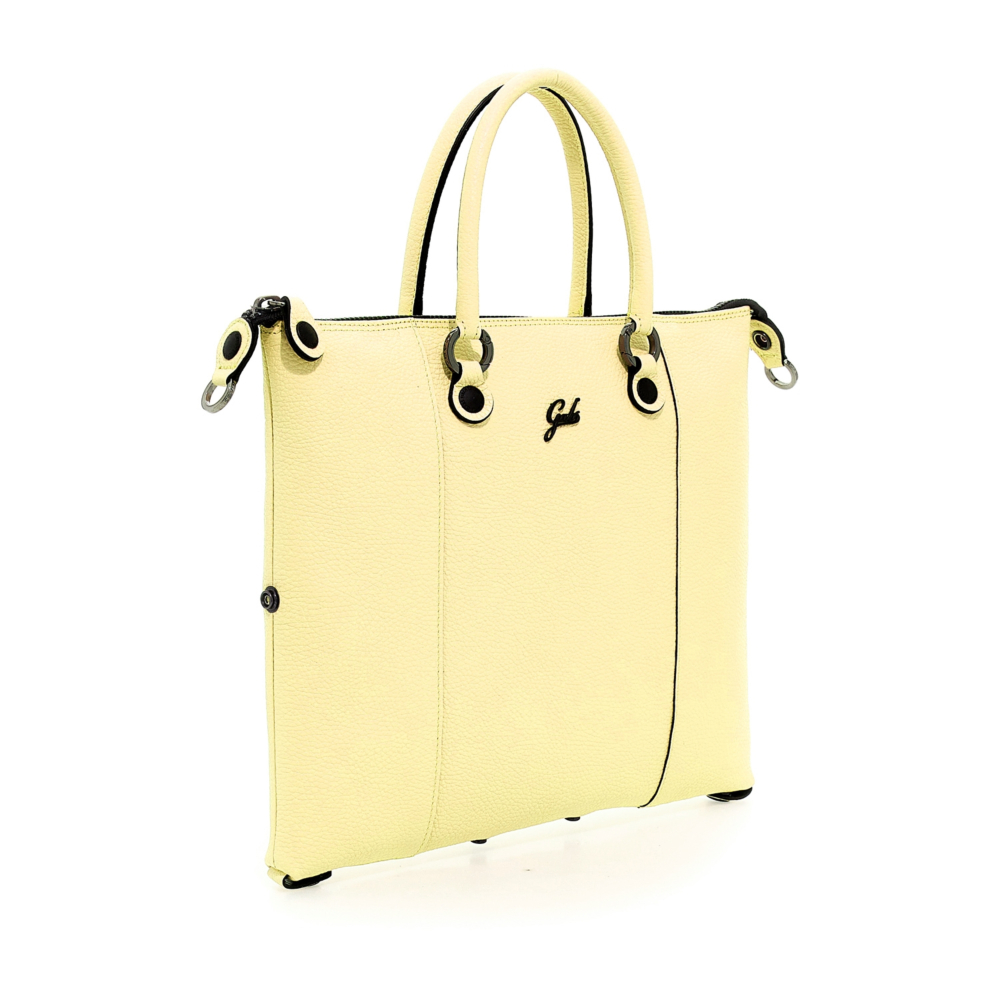 Bolso de compras convertible "G3 PLUS"T.M en piel de becerro granulada- AMARILLO - Imagen 2