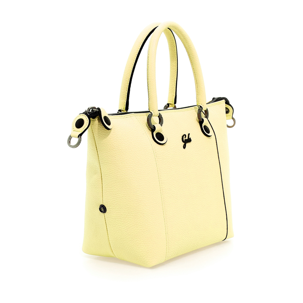 Bolso de compras convertible "G3 PLUS"T.M en piel de becerro granulada- AMARILLO - Imagen 4