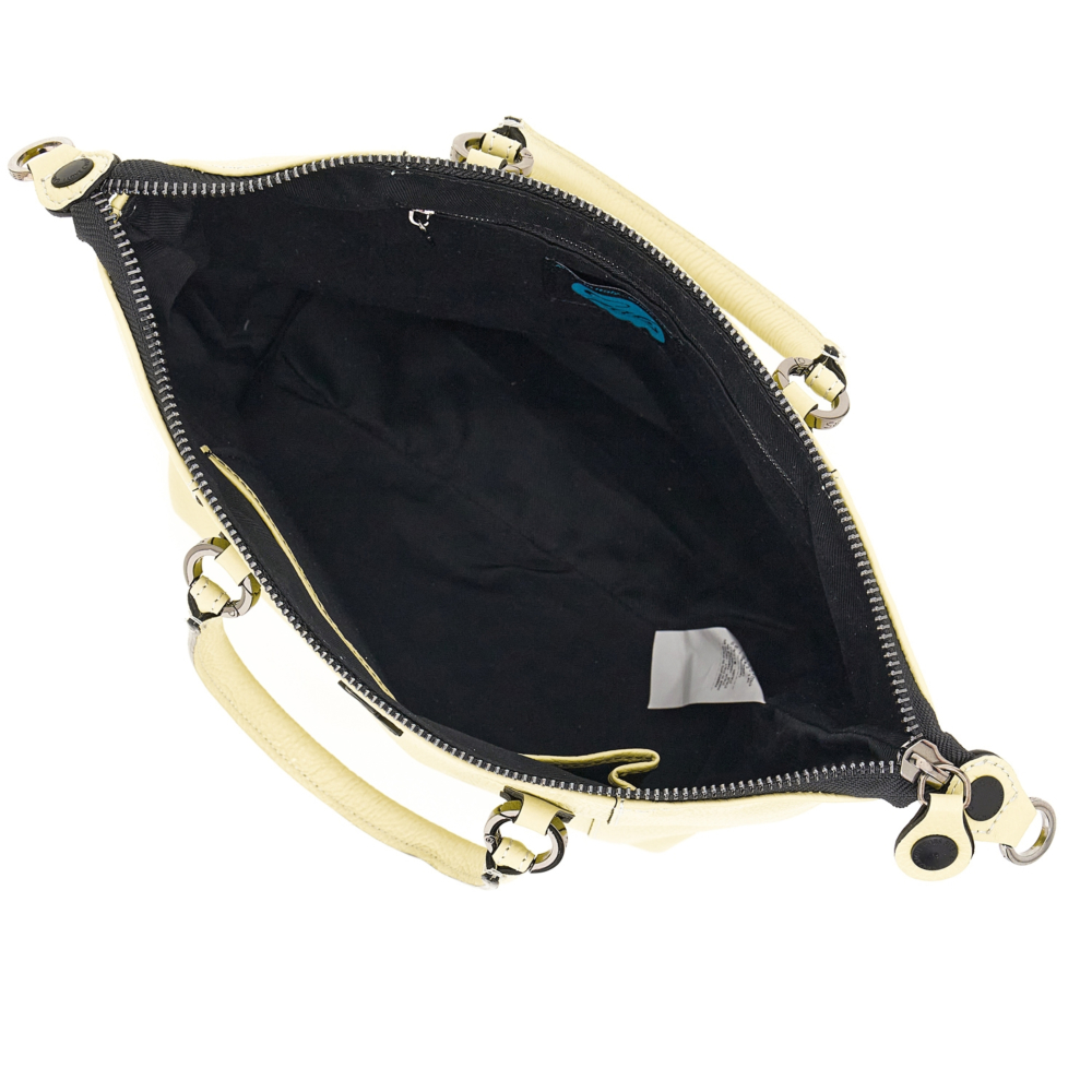 Bolso de compras convertible "G3 PLUS"T.M en piel de becerro granulada- AMARILLO - Imagen 11