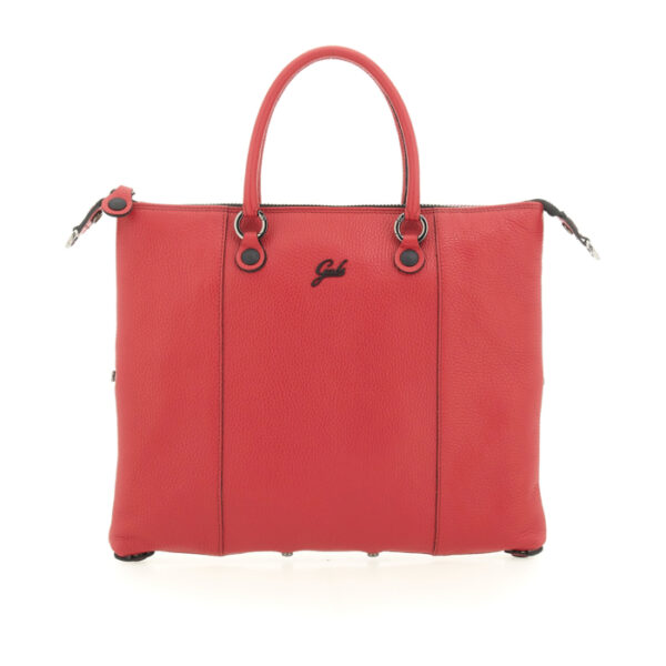 Bolso de compras convertible "G3 PLUS"T.M en piel de becerro granulada- ROJO