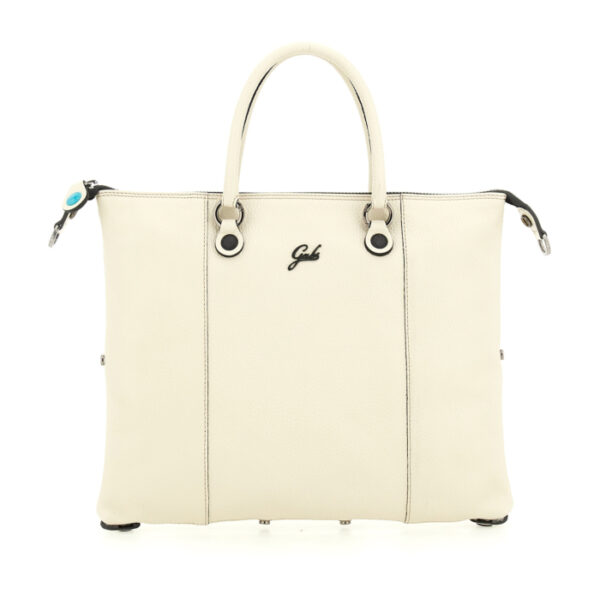 Bolso de compras convertible "G3 PLUS"T.L en piel de becerro granulada- HIELO