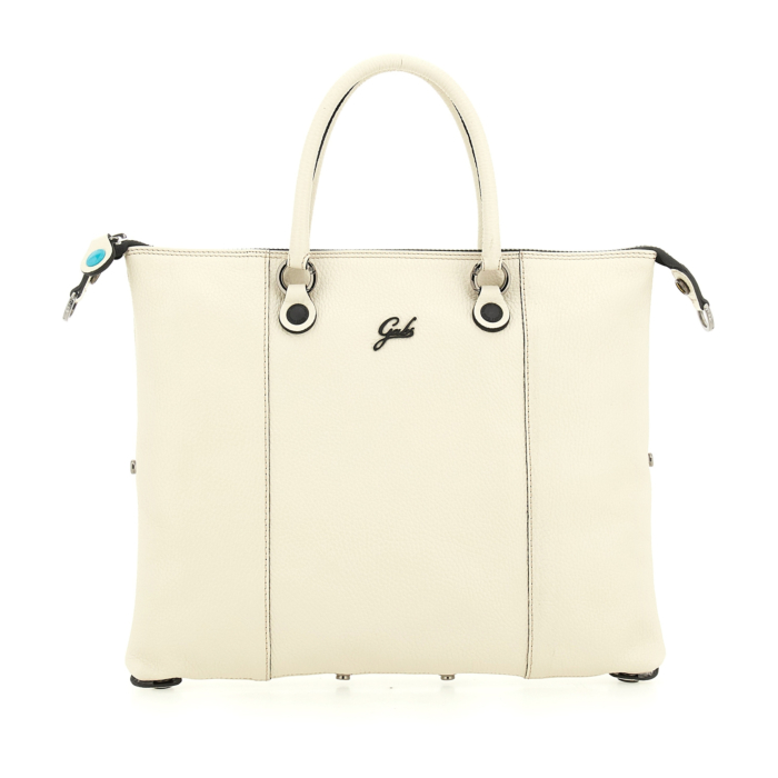 Bolso de compras convertible "G3 PLUS"T.L en piel de becerro granulada- HIELO
