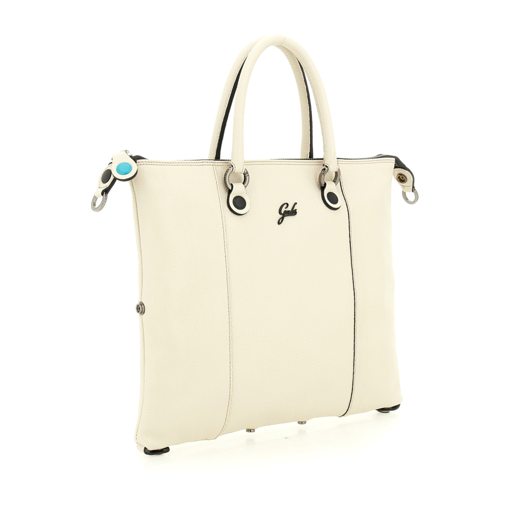 Bolso de compras convertible "G3 PLUS"T.L en piel de becerro granulada- HIELO - Imagen 2
