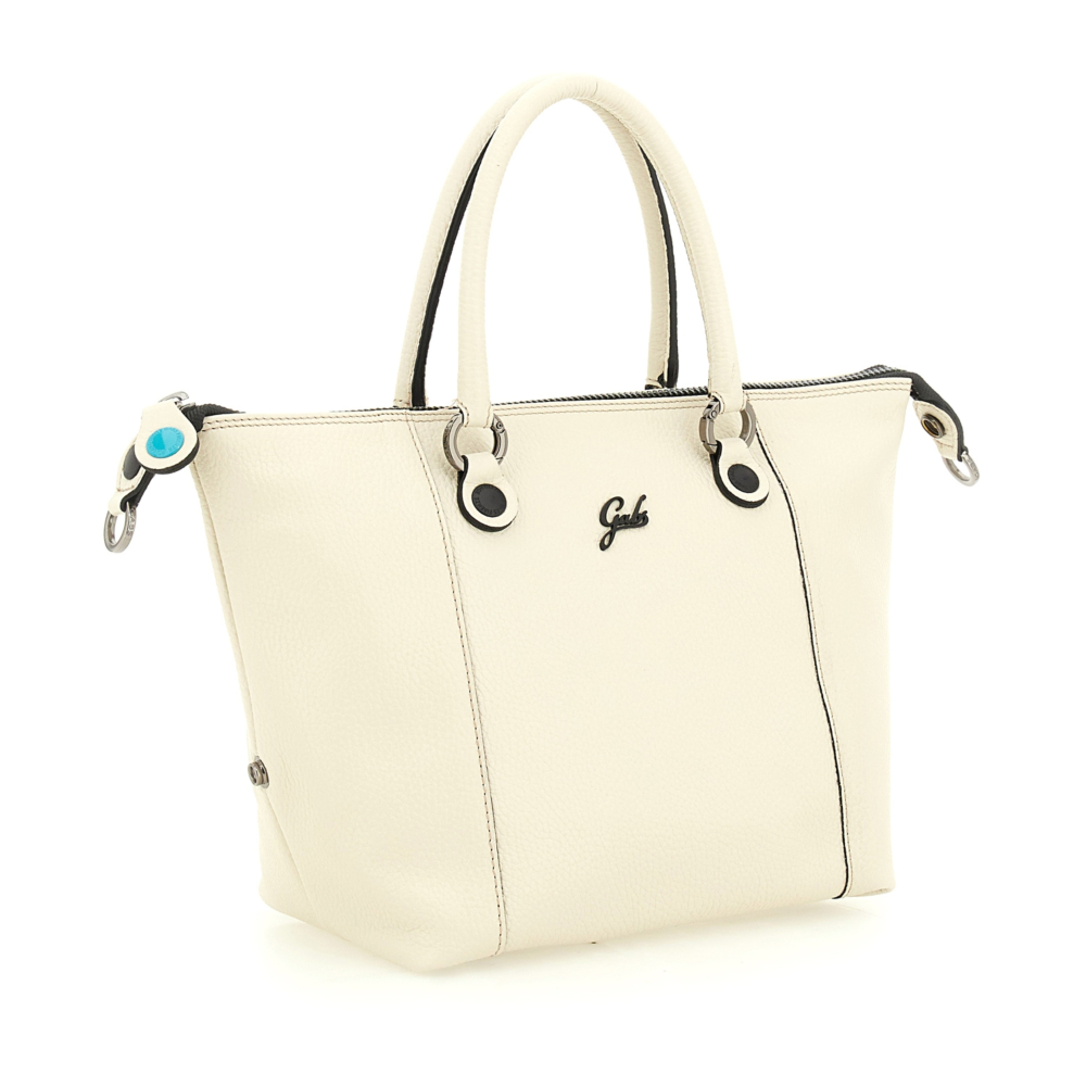 Bolso de compras convertible "G3 PLUS"T.L en piel de becerro granulada- HIELO - Imagen 4