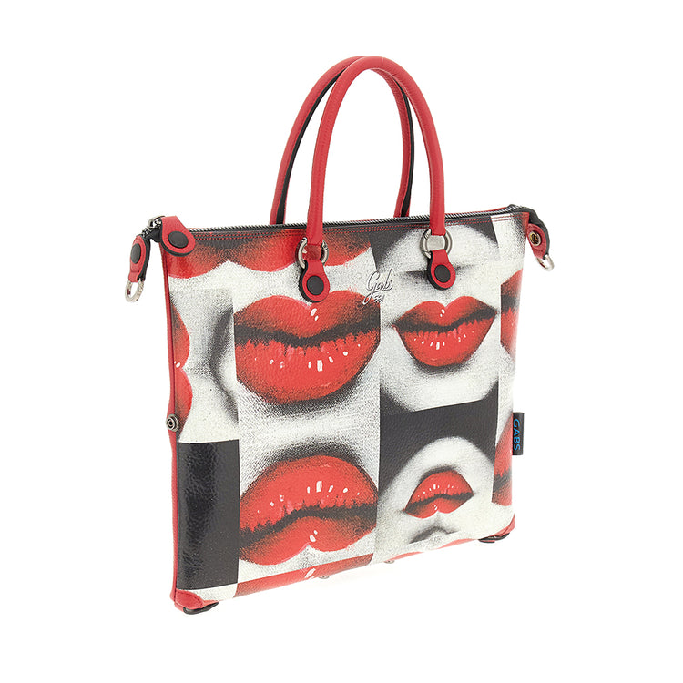 Bolso de compras convertible "G3 PLUS" en piel de becerro estampada y piel de becerro granulada- BESOS - Imagen 3