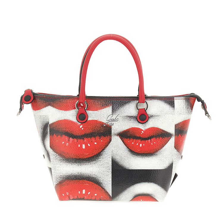 Bolso de compras convertible "G3 PLUS" en piel de becerro estampada y piel de becerro granulada- BESOS - Imagen 6