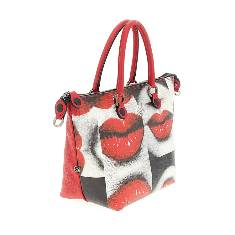 Bolso de compras convertible "G3 PLUS" en piel de becerro estampada y piel de becerro granulada- BESOS - Imagen 7