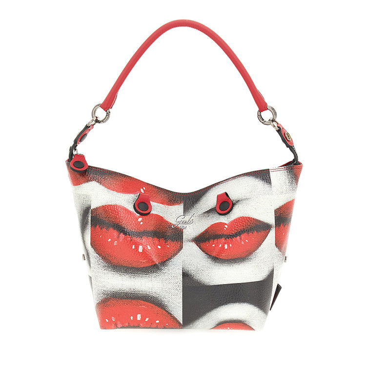 Bolso de compras convertible "G3 PLUS" en piel de becerro estampada y piel de becerro granulada- BESOS - Imagen 10