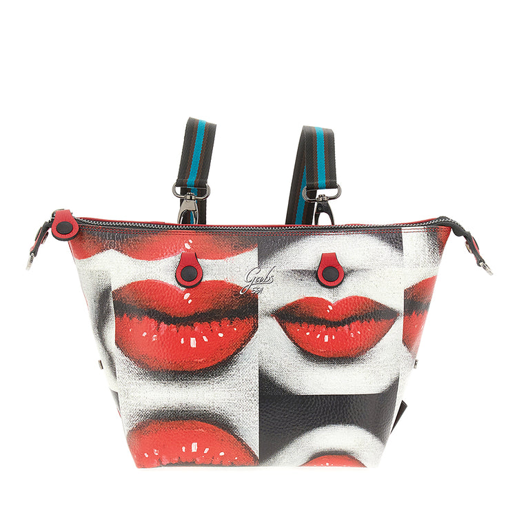Bolso de compras convertible "G3 PLUS" en piel de becerro estampada y piel de becerro granulada- BESOS - Imagen 12