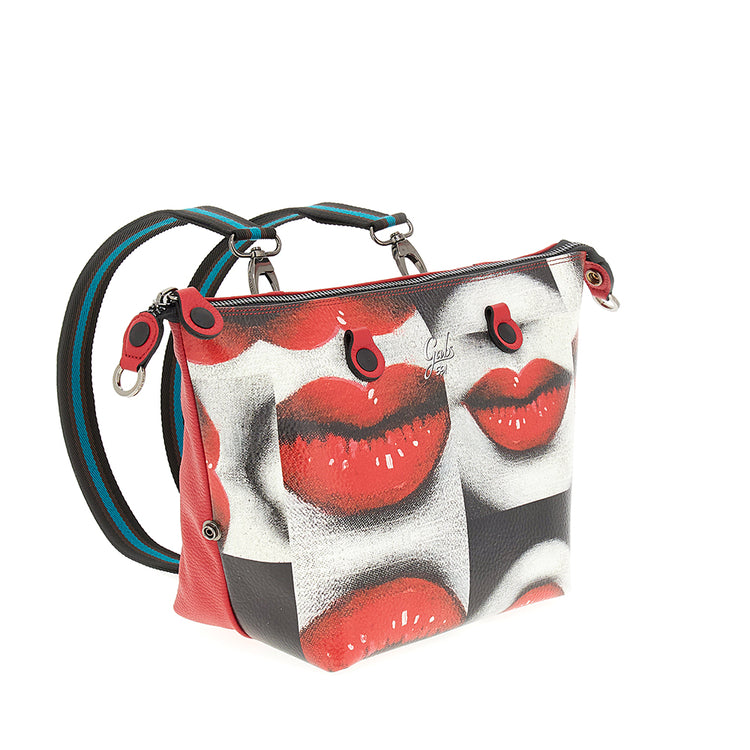 Bolso de compras convertible "G3 PLUS" en piel de becerro estampada y piel de becerro granulada- BESOS - Imagen 13