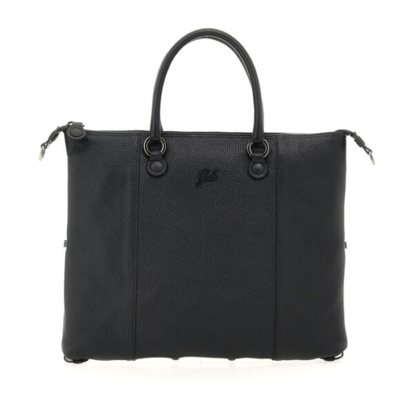 Bolso de compras convertible "G3 PLUS"T.M en piel de becerro granulada- NEGRO