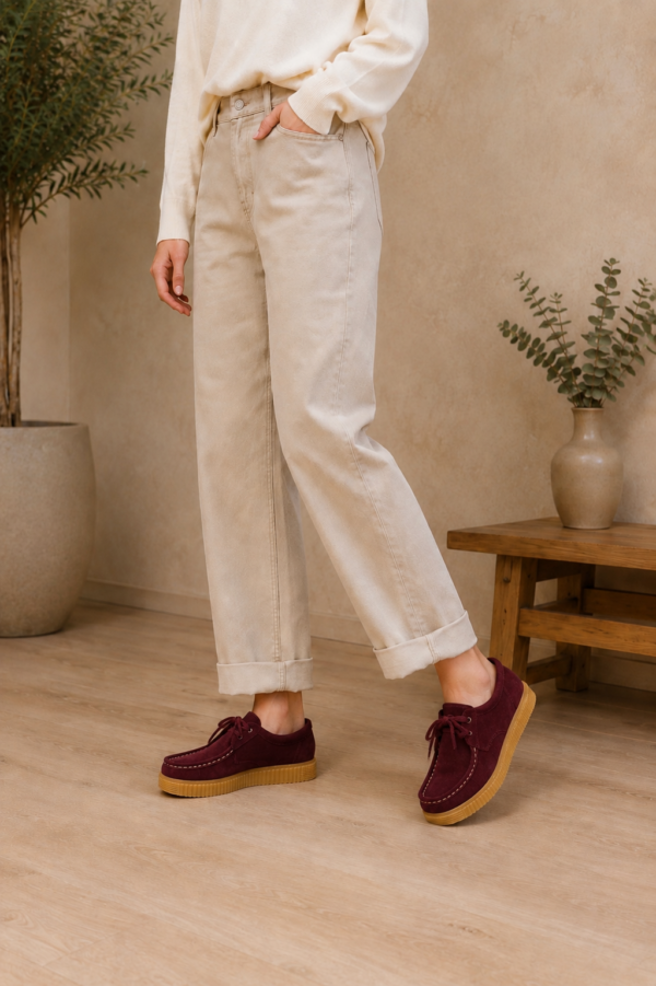 Wallabee serraje BURDEOS