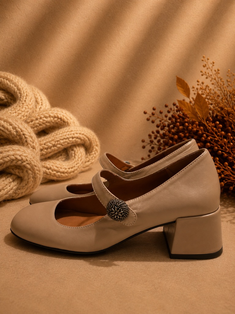 Merceditas de tacón TAUPE — foto 2